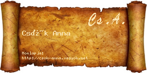 Csók Anna névjegykártya