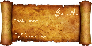 Csók Anna névjegykártya